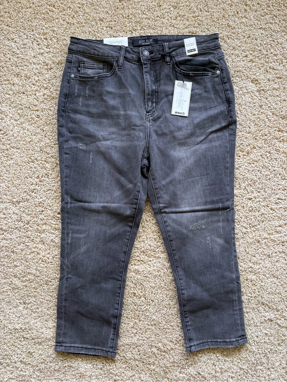Judy Blue Experience Is Key Denim Capri Jeans Gray Wash High Waist Size 11/30